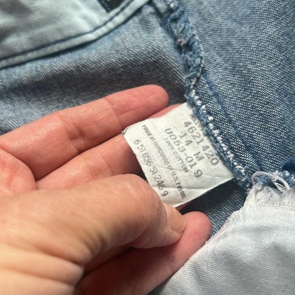 Vintage Lee 100% Cotton Super Highrise Pleated Denim Bermuda Short Sz14VTG=8-10 - Picture 7 of 10